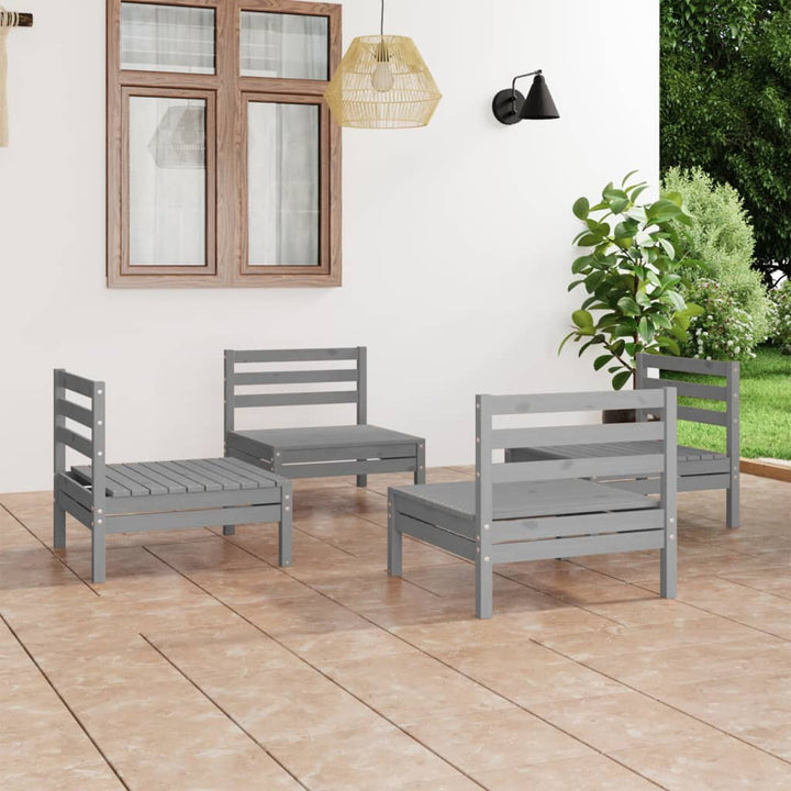 Set Mobilier De Grădină, 4 Piese, , Lemn Masiv De Pin