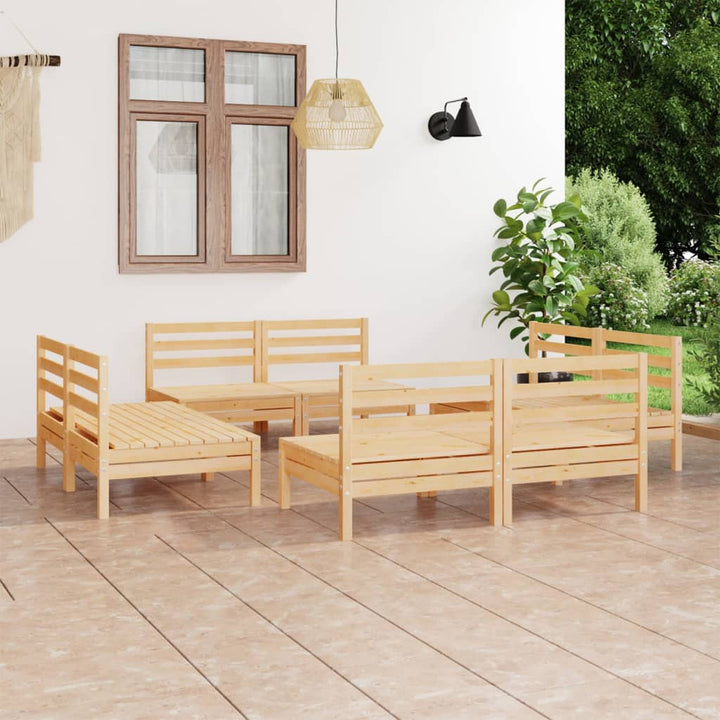 Set Mobilier De Grădină, 8 Piese, , Lemn Masiv De Pin