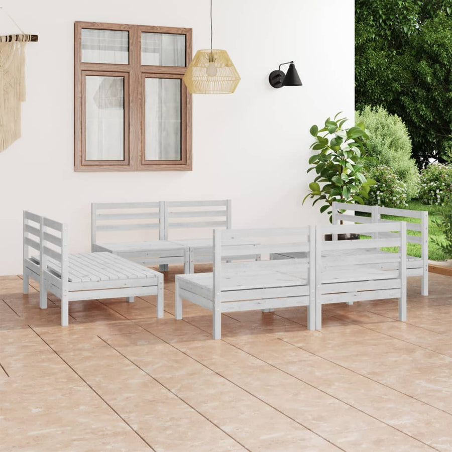 Set Mobilier De Grădină, 8 Piese, , Lemn Masiv De Pin