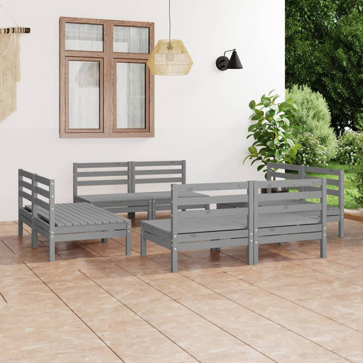 Set Mobilier De Grădină, 8 Piese, , Lemn Masiv De Pin