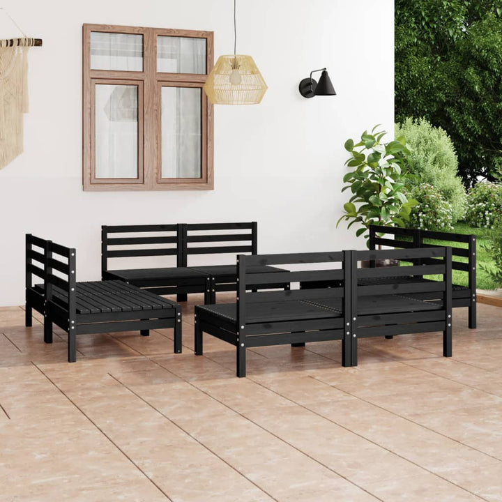 Set Mobilier De Grădină, 8 Piese, , Lemn Masiv De Pin