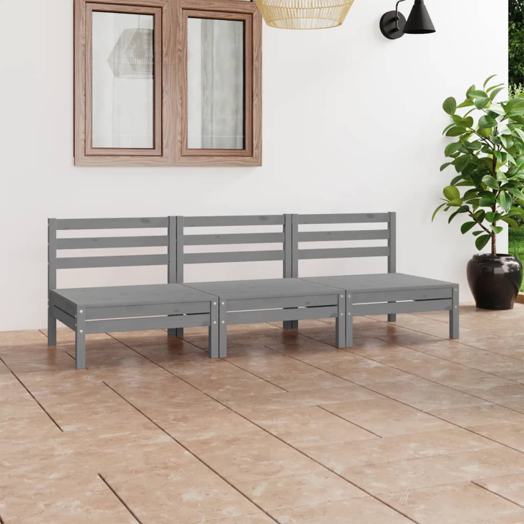 Set Mobilier De Grădină, 3 Piese, , Lemn Masiv De Pin
