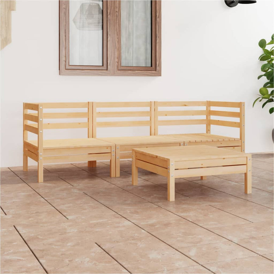 Set Mobilier De Grădină, 4 Piese, Lemn Masiv De Pin