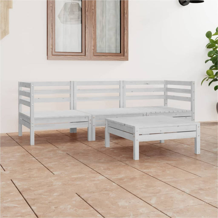 Set Mobilier De Grădină, 4 Piese, Lemn Masiv De Pin