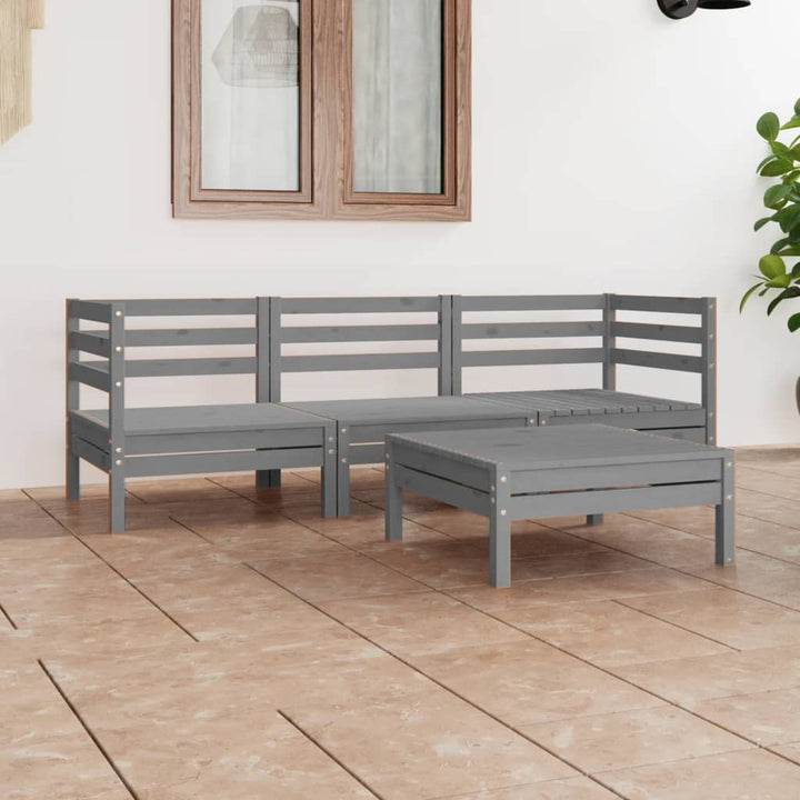 Set Mobilier De Grădină, 4 Piese, Lemn Masiv De Pin