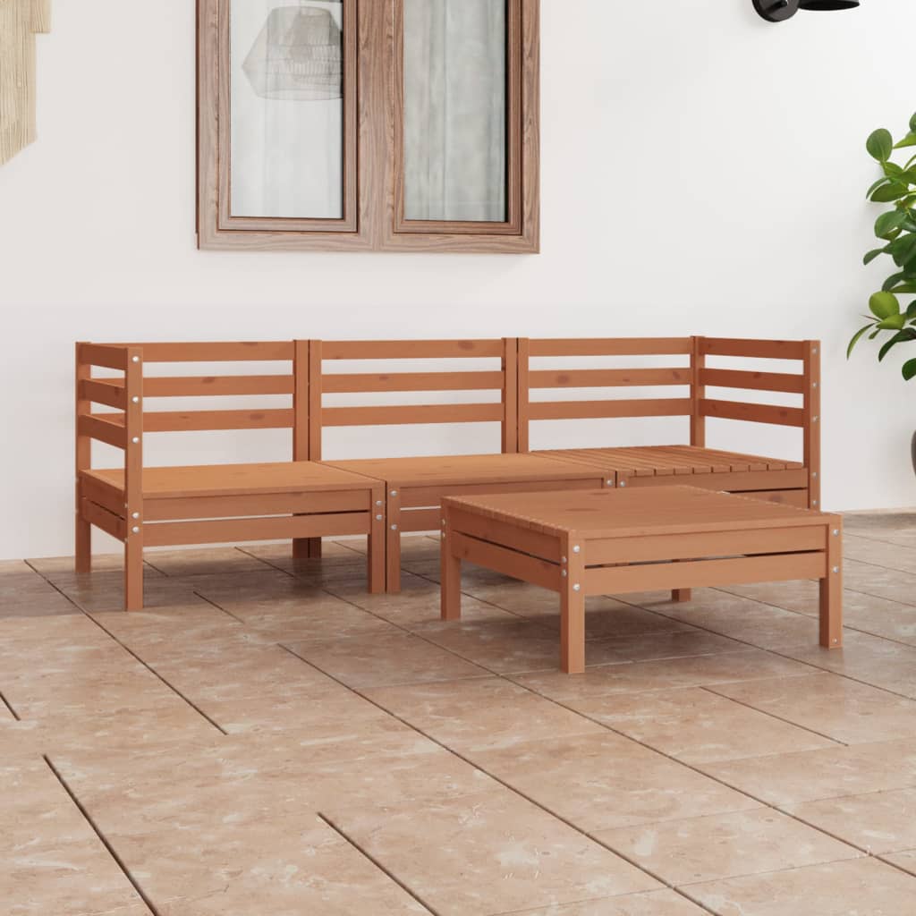 Set Mobilier De Grădină, 4 Piese, Lemn Masiv De Pin