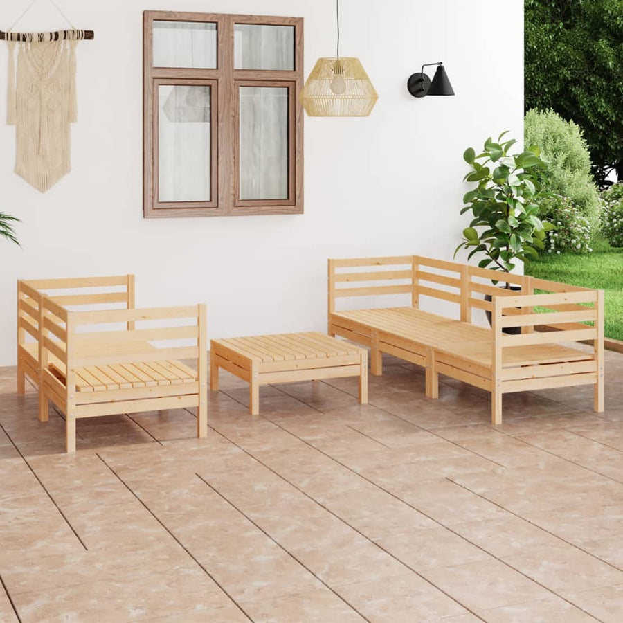 Set Mobilier De Grădină, 6 Piese, Lemn Masiv De Pin