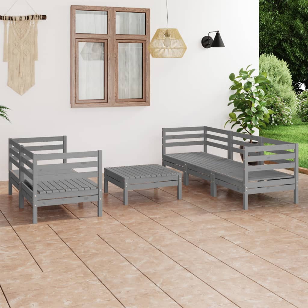 Set Mobilier De Grădină, 6 Piese, Lemn Masiv De Pin