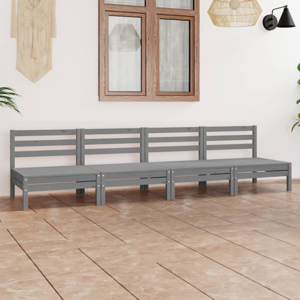 Set Mobilier De Grădină, 4 Piese, , Lemn Masiv De Pin