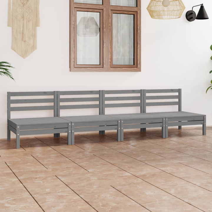 Set Mobilier De Grădină, 4 Piese, , Lemn Masiv De Pin