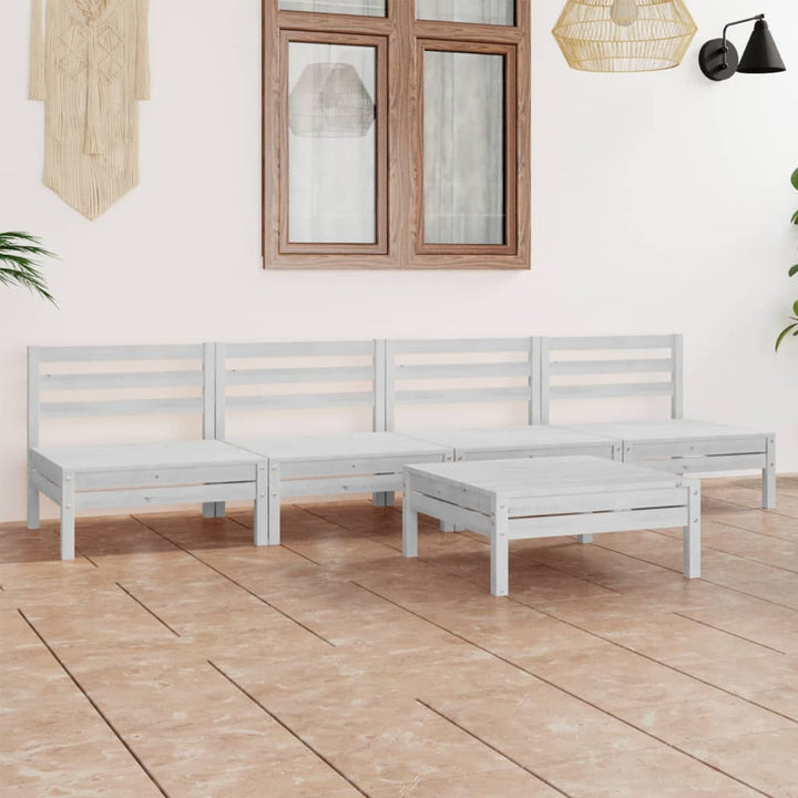 Set Mobilier De Grădină, 5 Piese, , Lemn Masiv De Pin