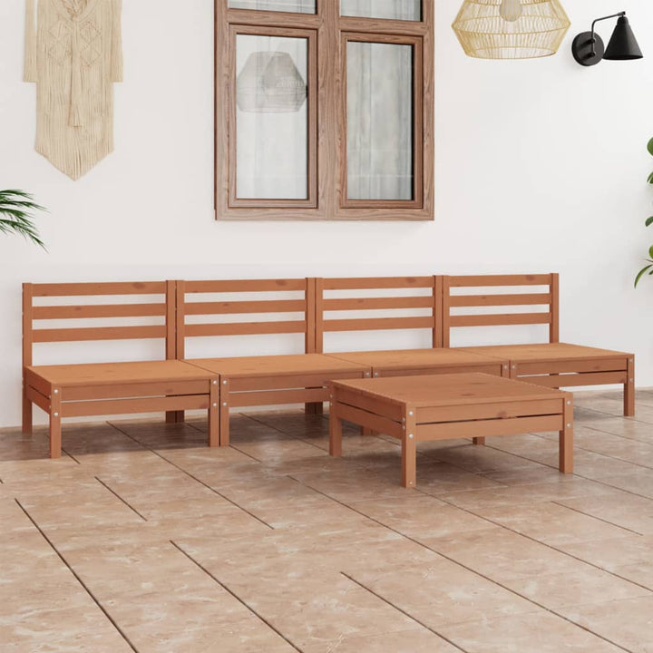 Set Mobilier De Grădină, 5 Piese, , Lemn Masiv De Pin