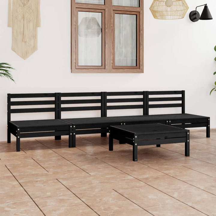 Set Mobilier De Grădină, 5 Piese, , Lemn Masiv De Pin
