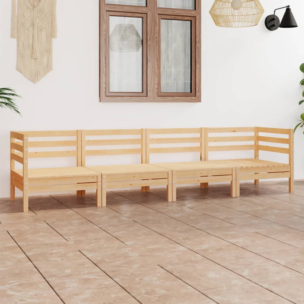 Set Mobilier De Grădină, 4 Piese, , Lemn Masiv De Pin