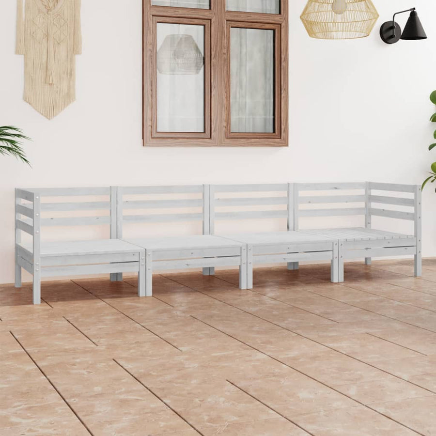 Set Mobilier De Grădină, 4 Piese, , Lemn Masiv De Pin