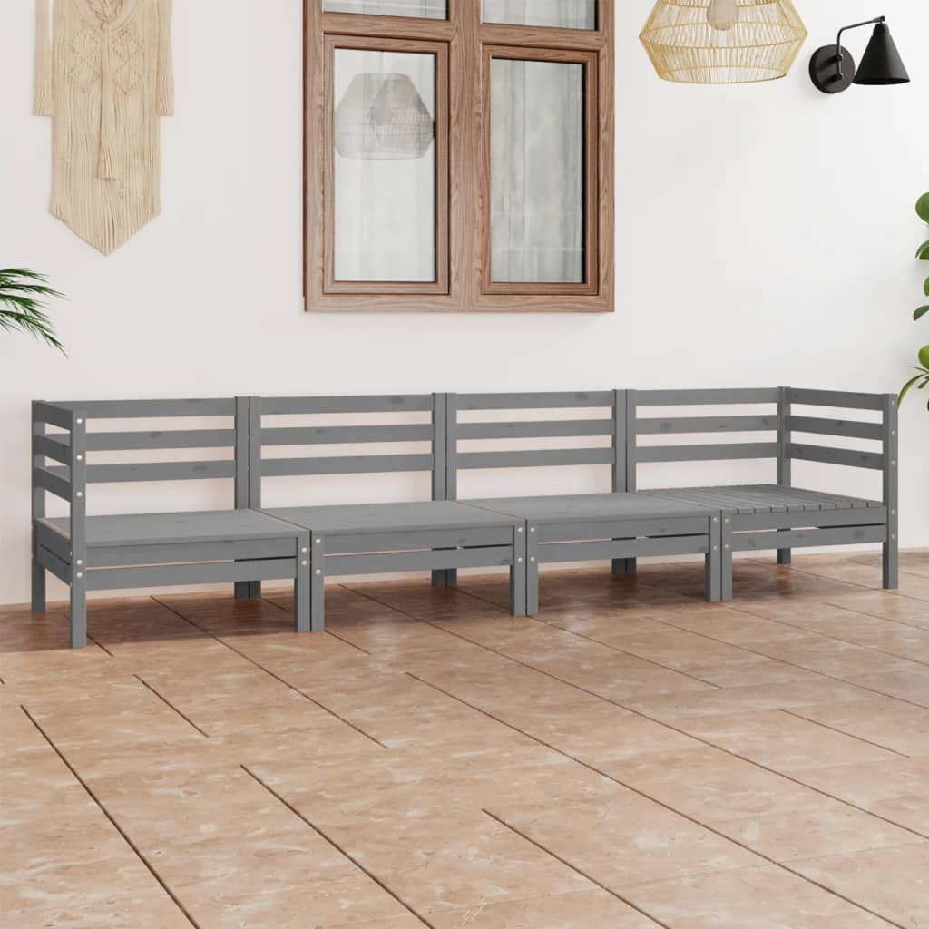 Set Mobilier De Grădină, 4 Piese, , Lemn Masiv De Pin