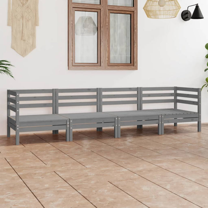 Set Mobilier De Grădină, 4 Piese, , Lemn Masiv De Pin