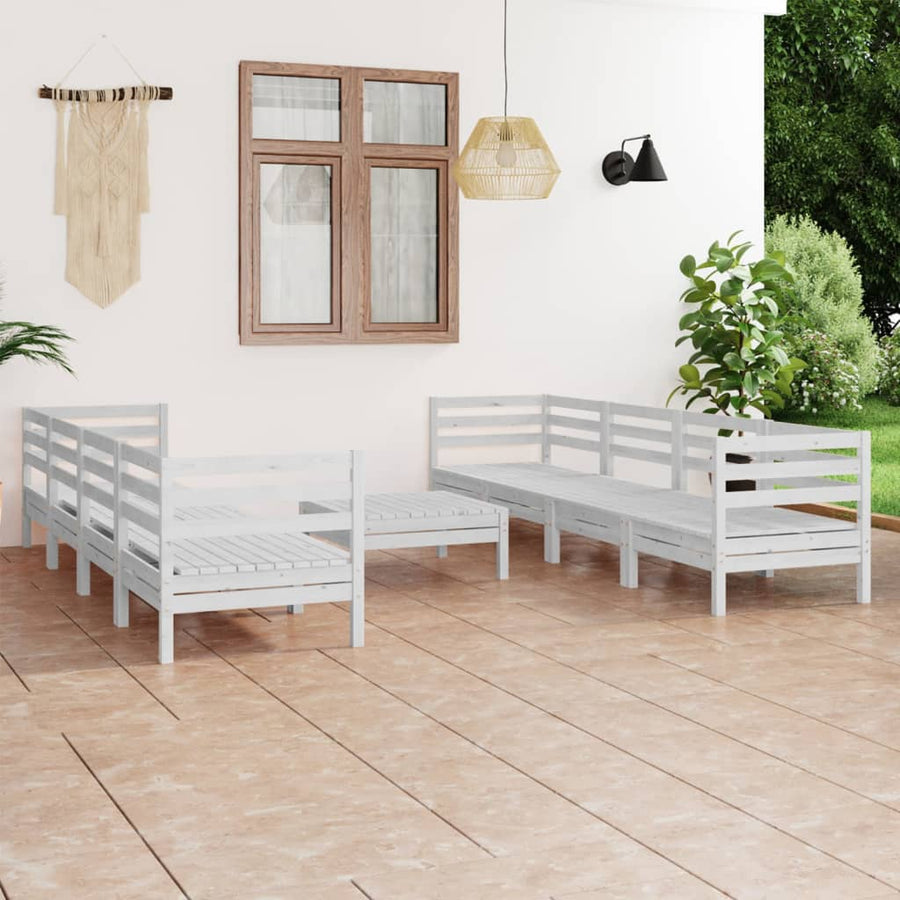Set Mobilier De Grădină, 9 Piese, , Lemn Masiv De Pin