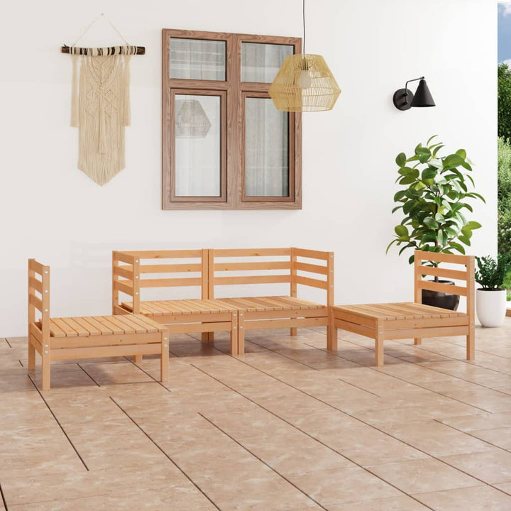 Set Mobilier De Grădină, 4 Piese, , Lemn Masiv De Pin