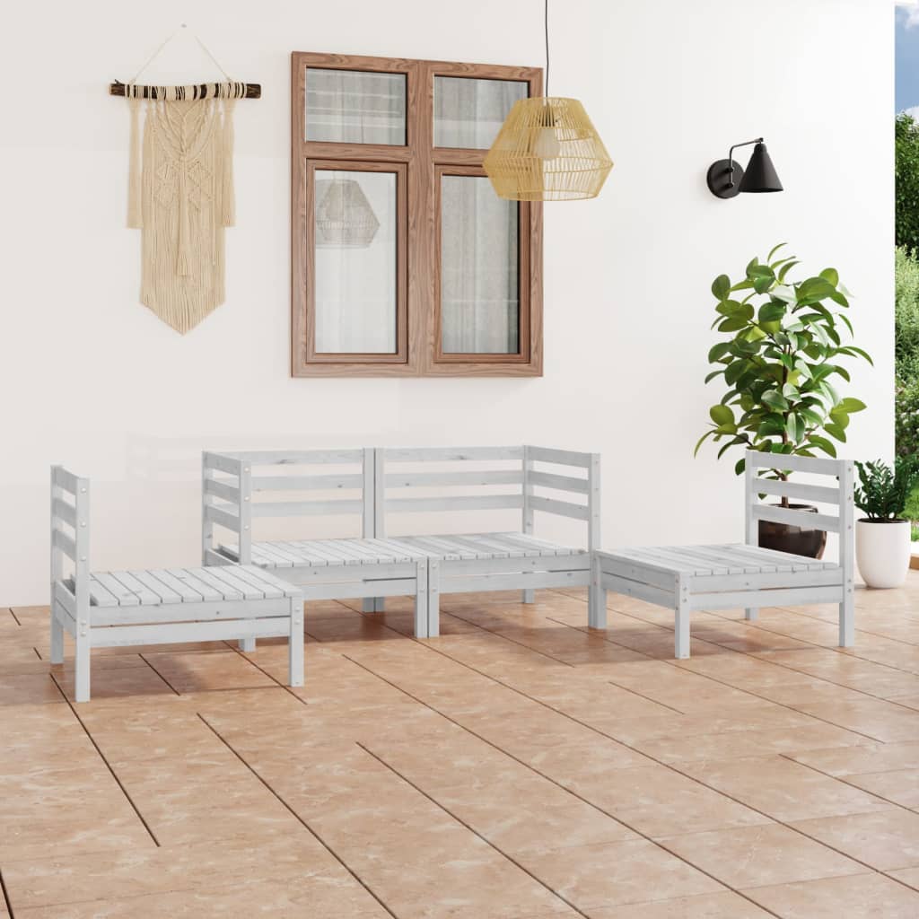 Set Mobilier De Grădină, 4 Piese, , Lemn Masiv De Pin
