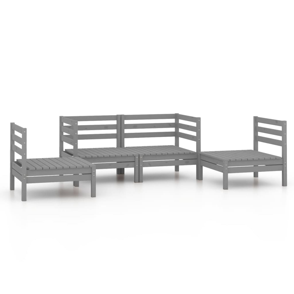 Set Mobilier De Grădină, 4 Piese, , Lemn Masiv De Pin