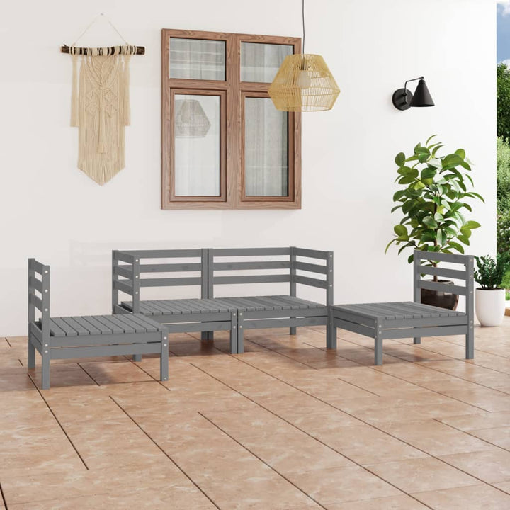 Set Mobilier De Grădină, 4 Piese, , Lemn Masiv De Pin