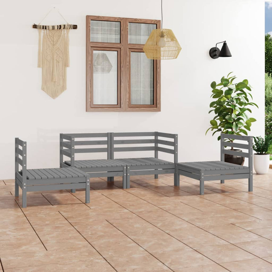Set Mobilier De Grădină, 4 Piese, , Lemn Masiv De Pin
