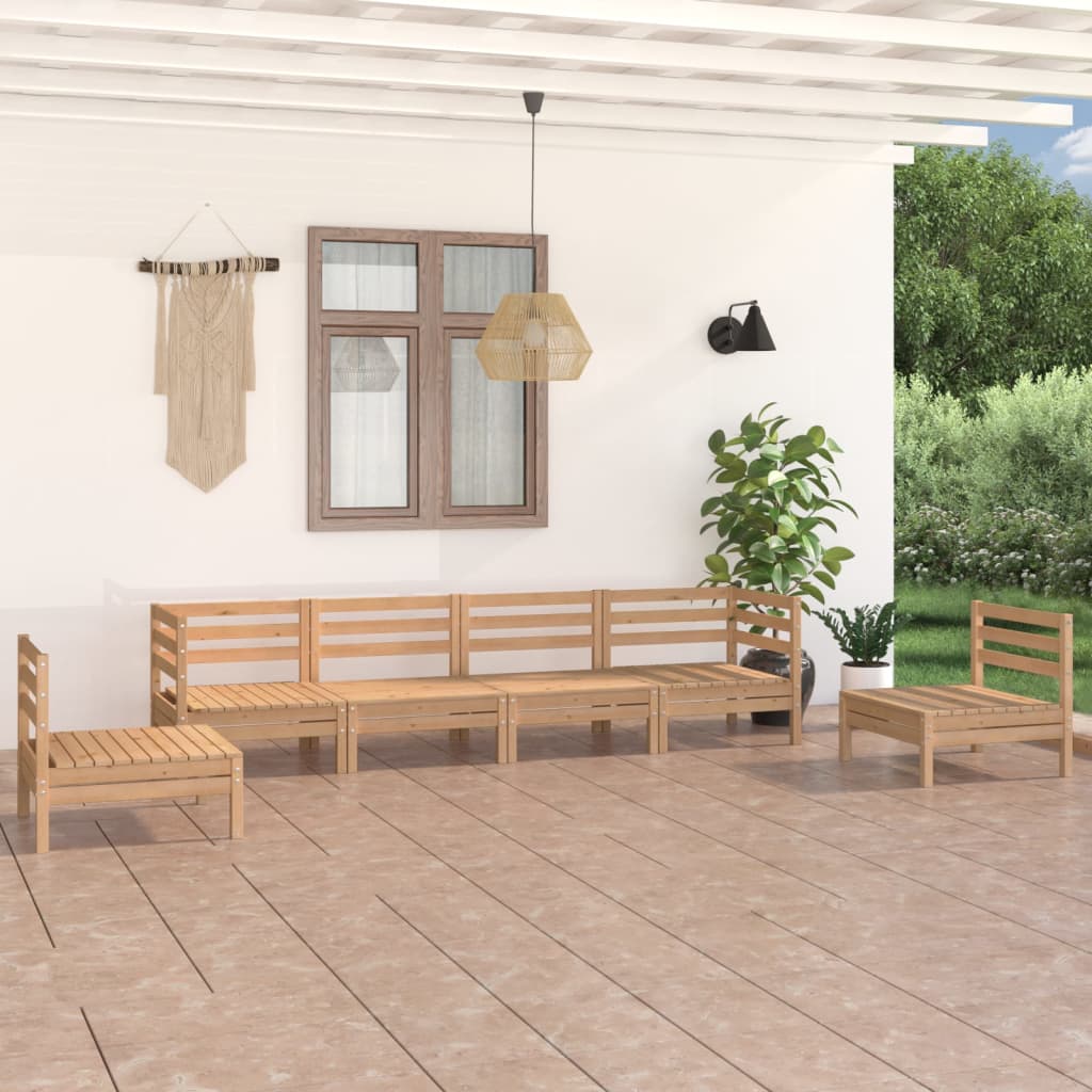 Set Mobilier De Grădină, 6 Piese, , Lemn Masiv De Pin