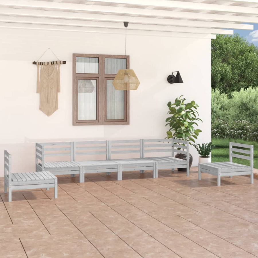 Set Mobilier De Grădină, 6 Piese, , Lemn Masiv De Pin