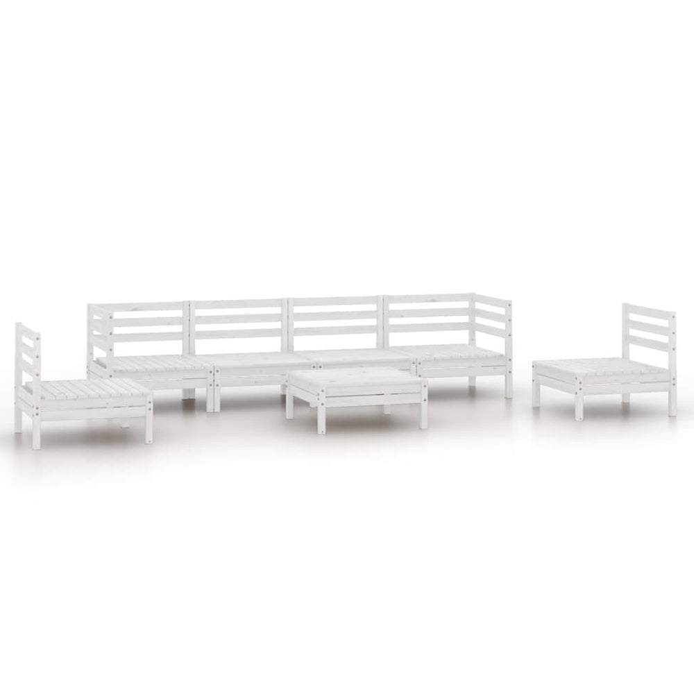 Set Mobilier De Grădină, 7 Piese, , Lemn Masiv De Pin