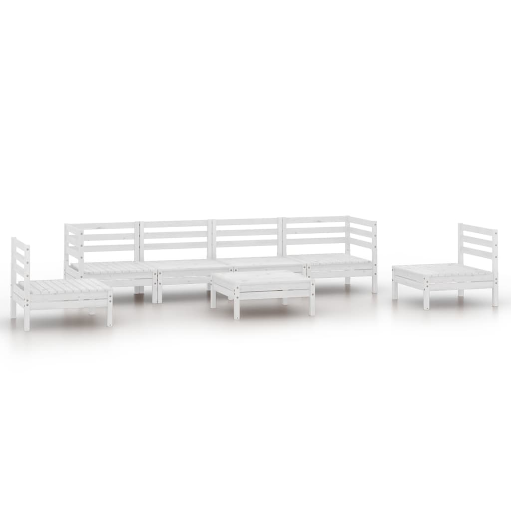 Set Mobilier De Grădină, 7 Piese, , Lemn Masiv De Pin