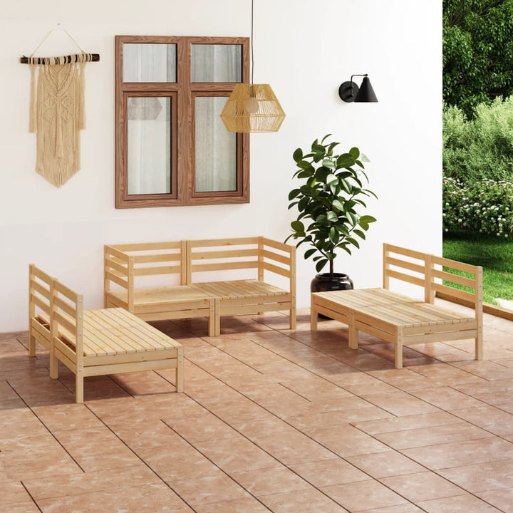 Set Mobilier De Grădină, 6 Piese, , Lemn Masiv De Pin