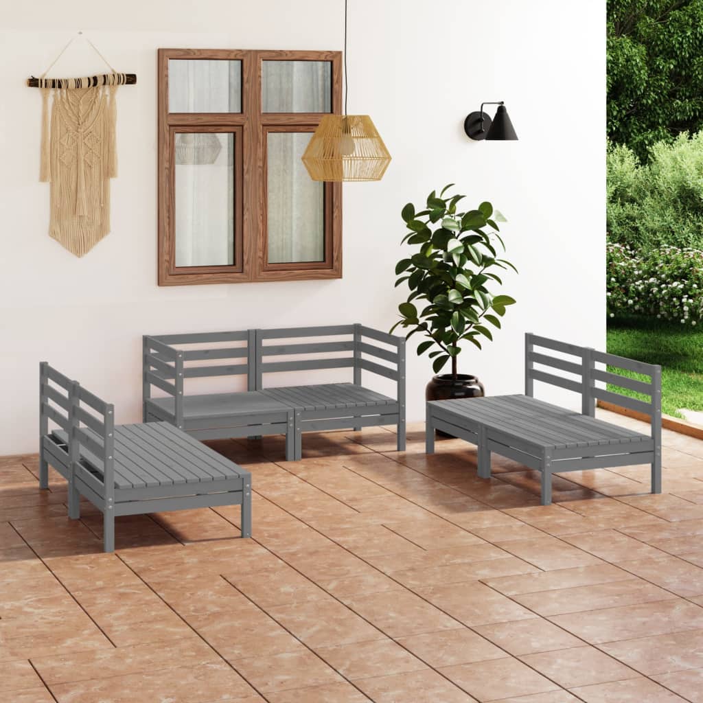 Set Mobilier De Grădină, 6 Piese, , Lemn Masiv De Pin