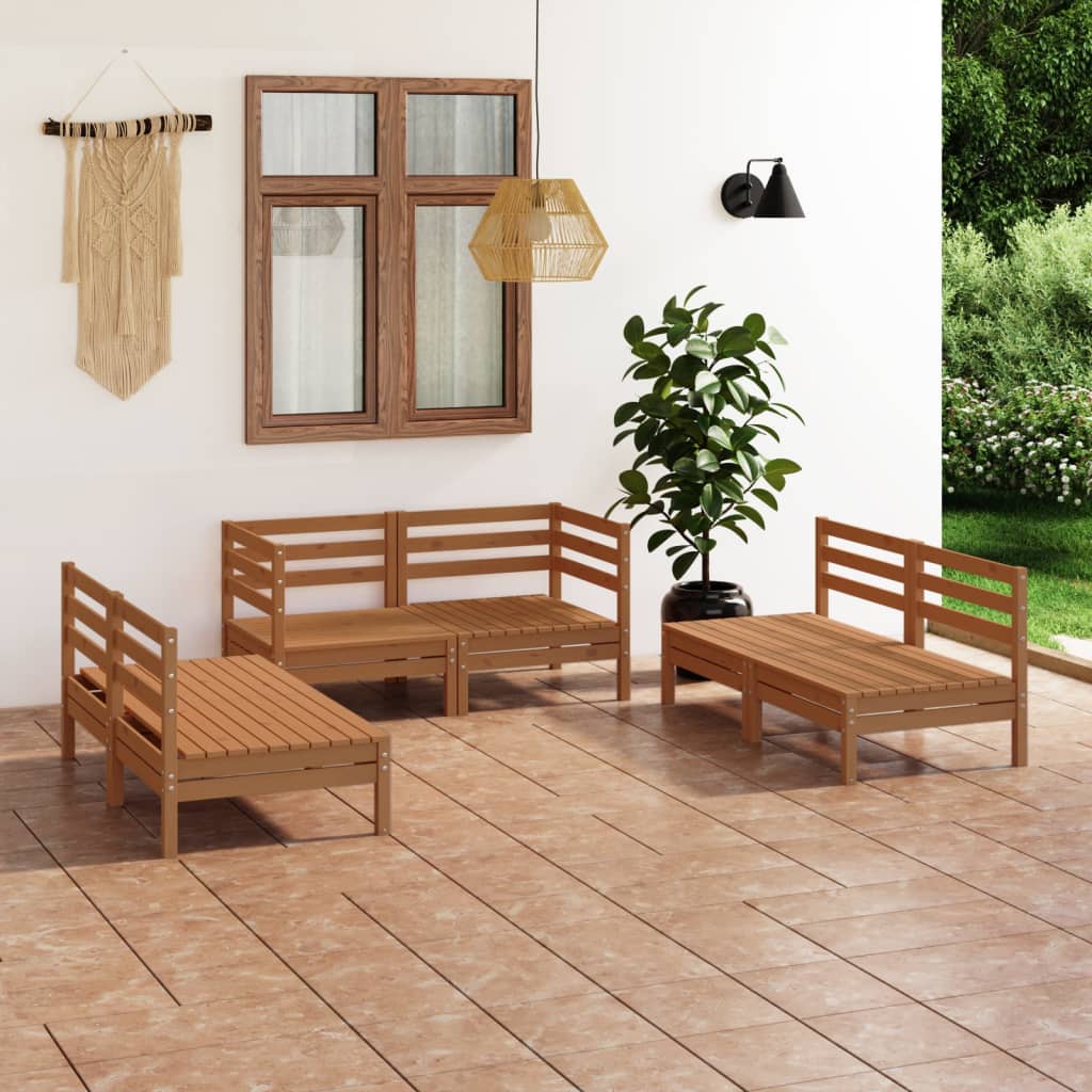 Set Mobilier De Grădină, 6 Piese, , Lemn Masiv De Pin
