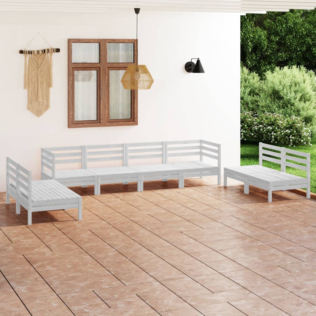 Set Mobilier De Grădină, 8 Piese, , Lemn Masiv De Pin