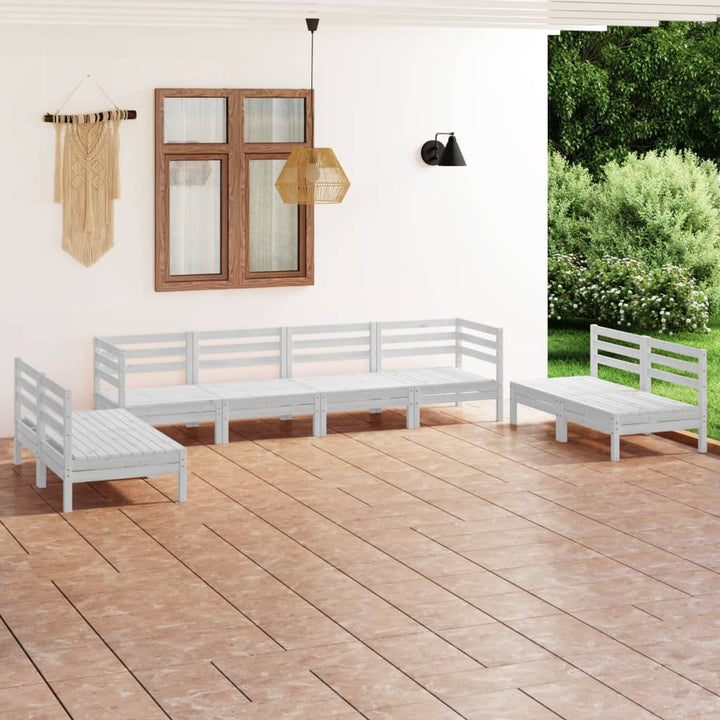 Set Mobilier De Grădină, 8 Piese, , Lemn Masiv De Pin