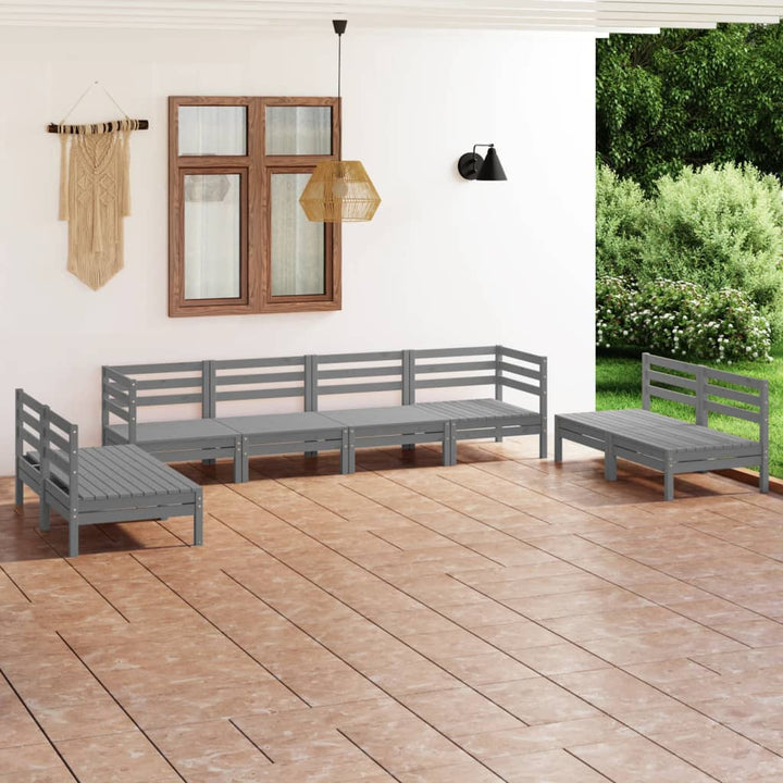 Set Mobilier De Grădină, 8 Piese, , Lemn Masiv De Pin