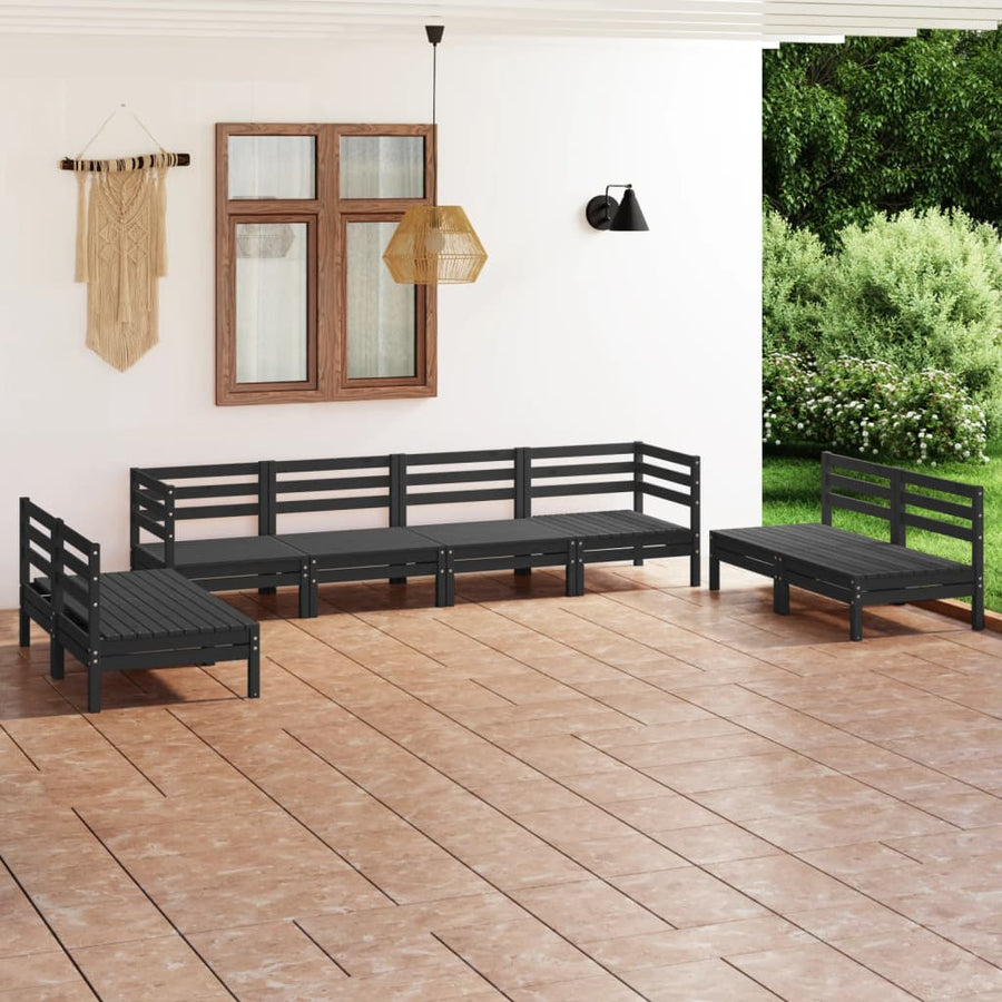 Set Mobilier De Grădină, 8 Piese, , Lemn Masiv De Pin