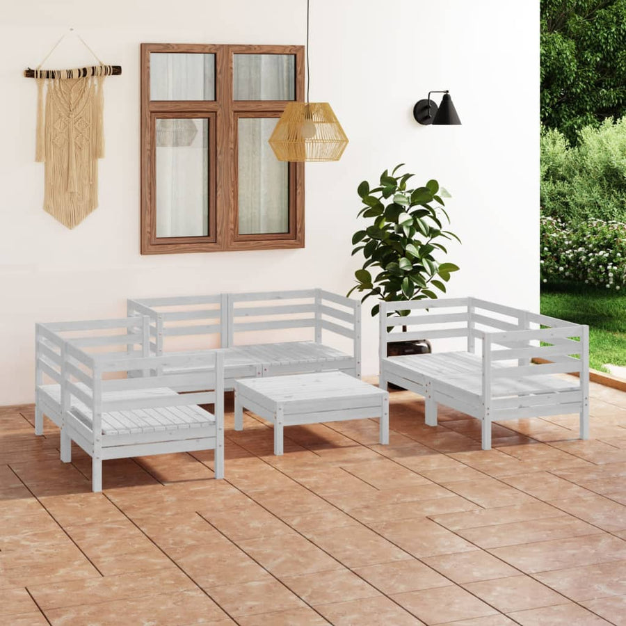 Set Mobilier De Grădină, 7 Piese, , Lemn Masiv De Pin