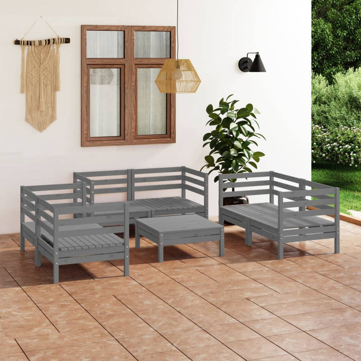 Set Mobilier De Grădină, 7 Piese, , Lemn Masiv De Pin