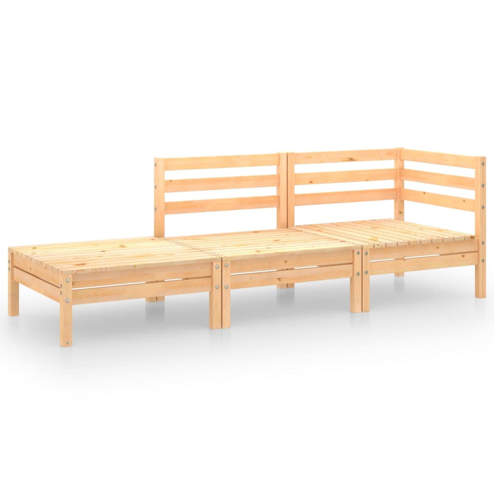 Set Mobilier De Grădină, 3 Piese, Lemn Masiv De Pin