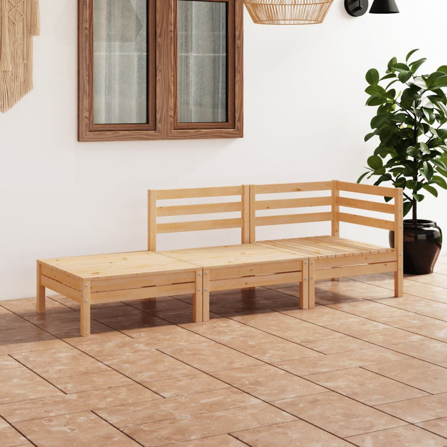 Set Mobilier De Grădină, 3 Piese, Lemn Masiv De Pin