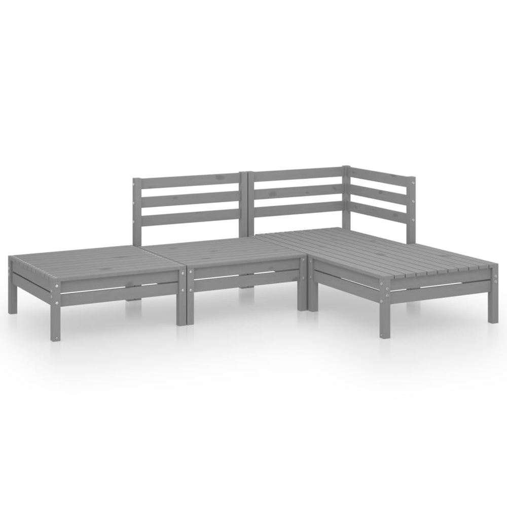 Set Mobilier De Grădină, 4 Piese, , Lemn Masiv De Pin
