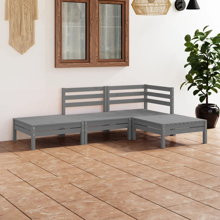 Set Mobilier De Grădină, 4 Piese, , Lemn Masiv De Pin