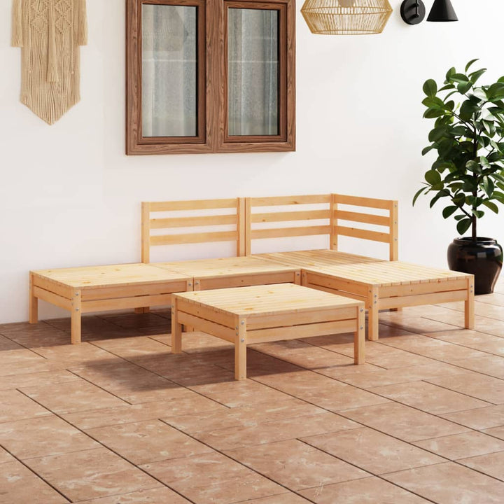 Set Mobilier De Grădină, 5 Piese, , Lemn Masiv De Pin