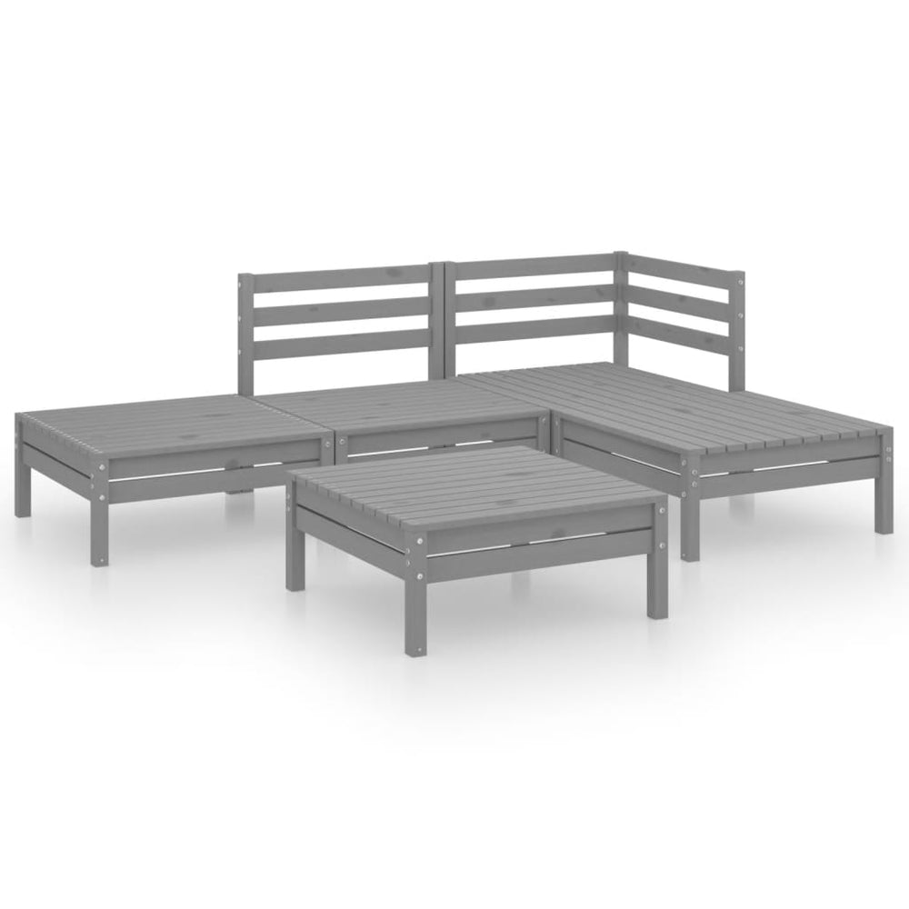 Set Mobilier De Grădină, 5 Piese, , Lemn Masiv De Pin