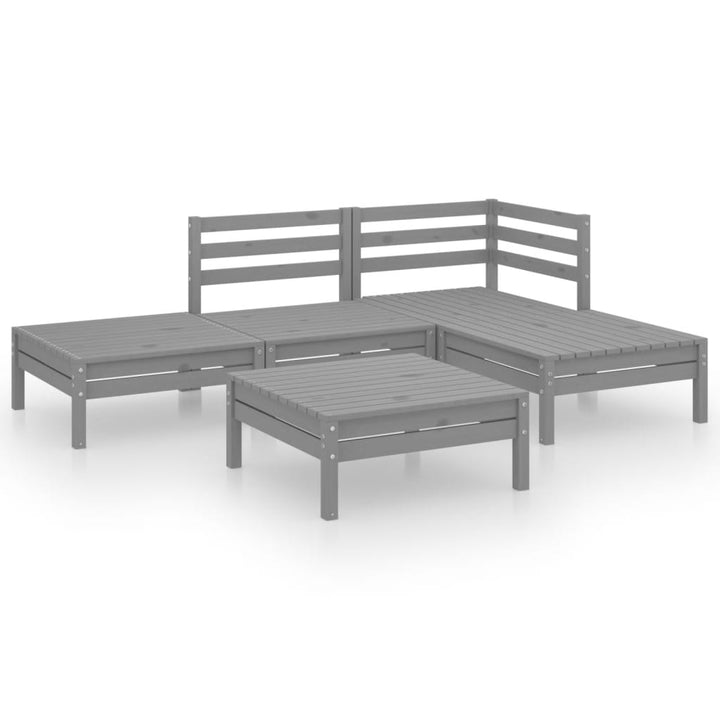 Set Mobilier De Grădină, 5 Piese, , Lemn Masiv De Pin