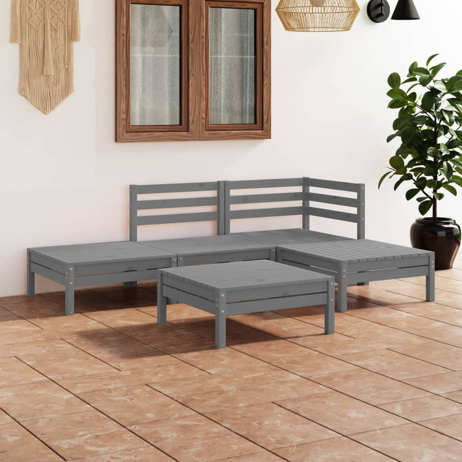 Set Mobilier De Grădină, 5 Piese, , Lemn Masiv De Pin
