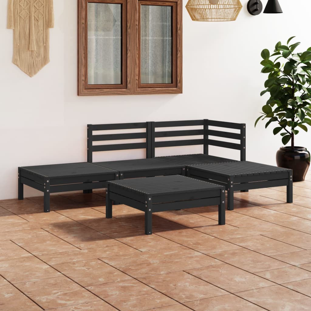 Set Mobilier De Grădină, 5 Piese, , Lemn Masiv De Pin