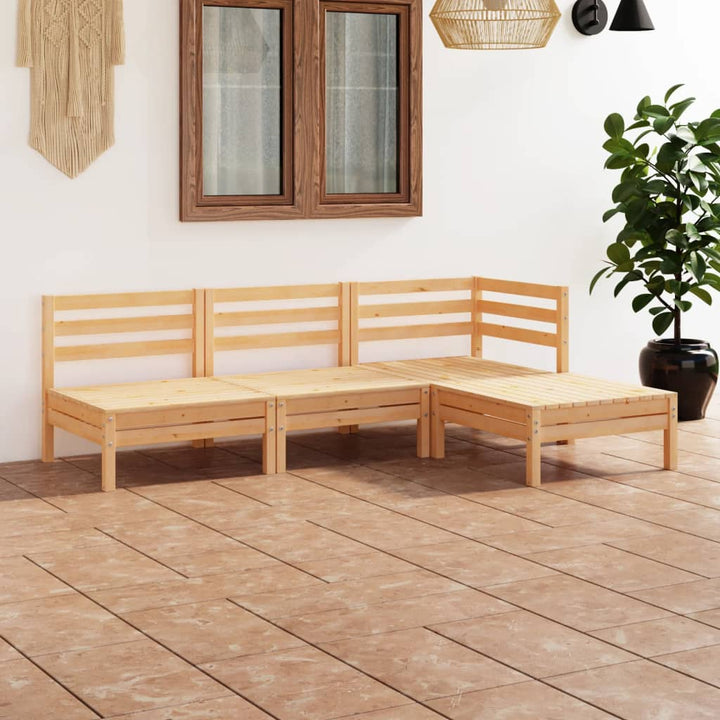 Set Mobilier De Grădină, 4 Piese, , Lemn Masiv De Pin